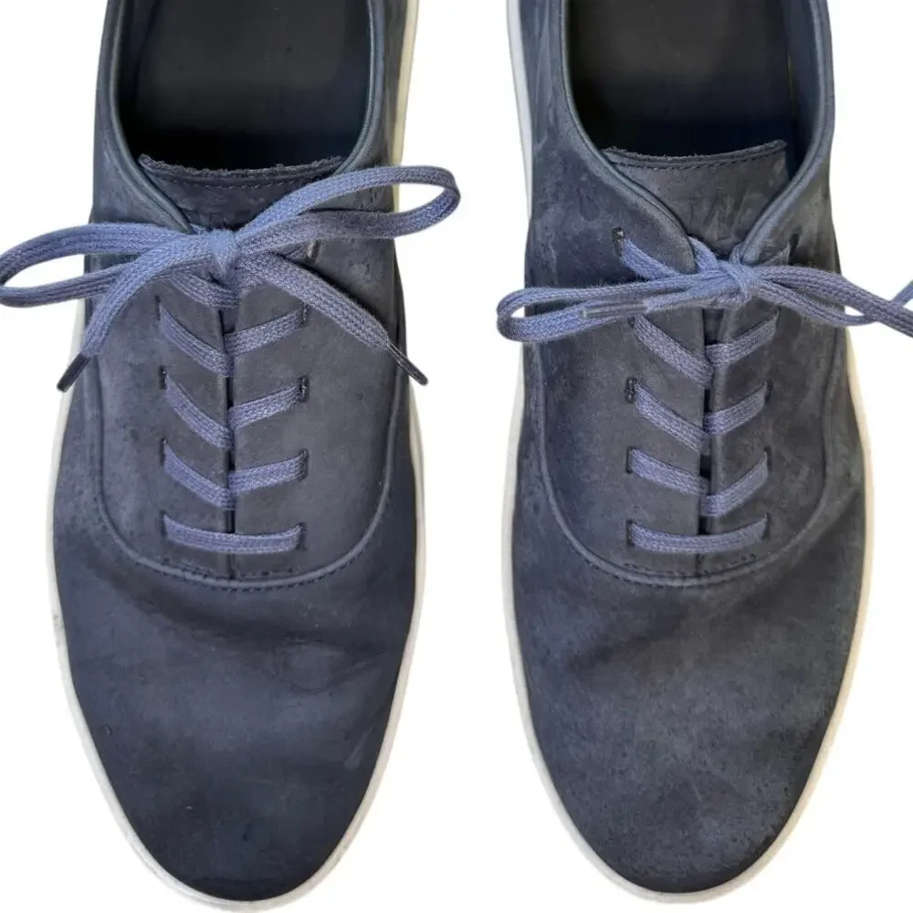 Wolf And Shepherd Cruise Lace Up Sneakers Navy Blue Nubuck Leather Size 10